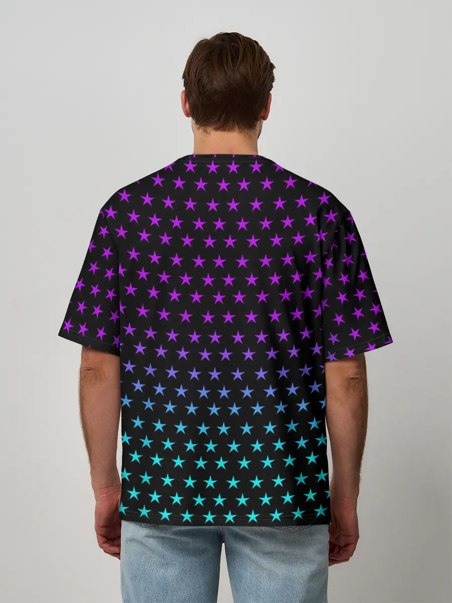 Мужская футболка оверсайз / НЕОНОВЫЕ ЗВЁЗДЫ | NEON STARS