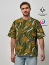 Мужская футболка оверсайз / Пираньи камуфляж