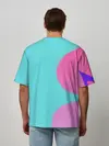 Мужская футболка оверсайз / Розово-голубой градиент