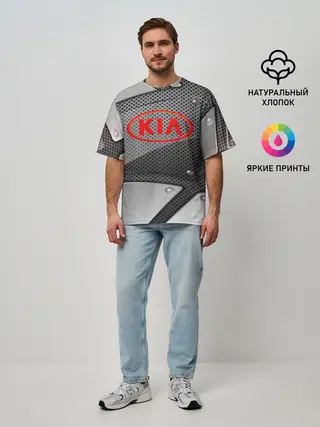 Мужская футболка оверсайз / KIA metalic 2018