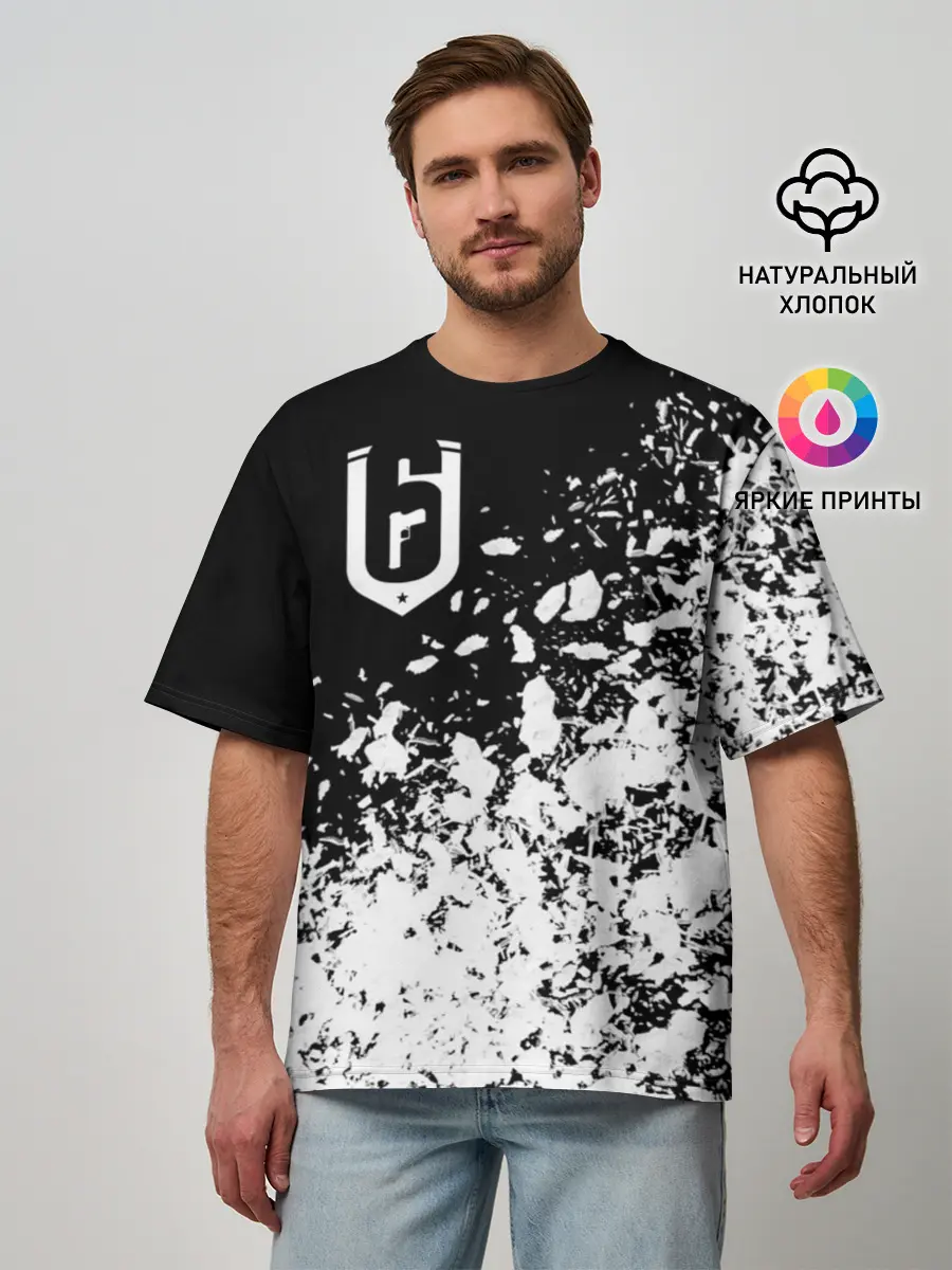 Мужская футболка оверсайз / RAINBOW SIX SIEGE