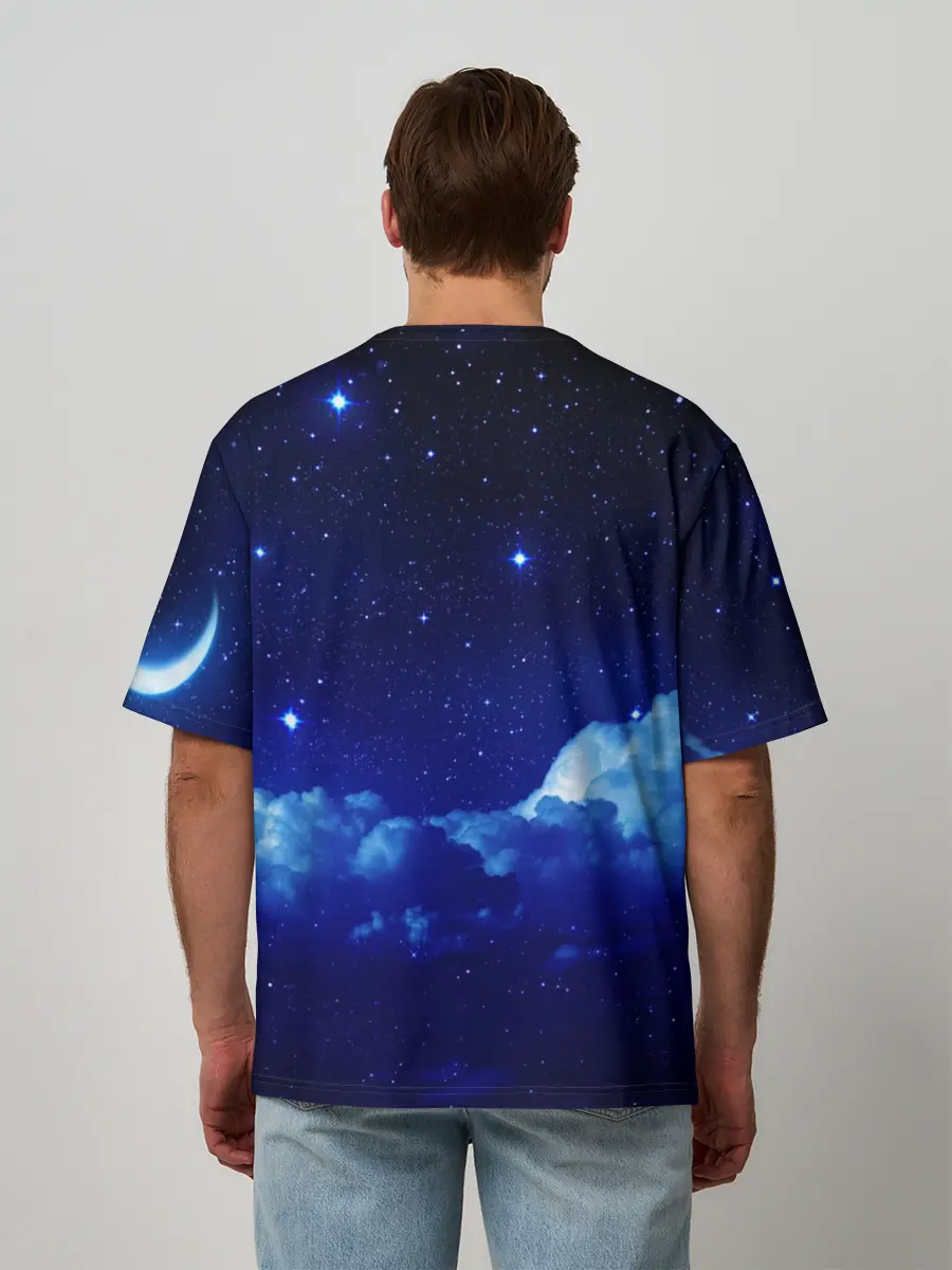 Мужская футболка оверсайз / Звёздное небо