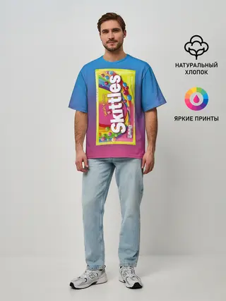 Мужская футболка оверсайз / Skittles | Желтый