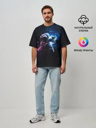 Мужская футболка оверсайз / В космосе