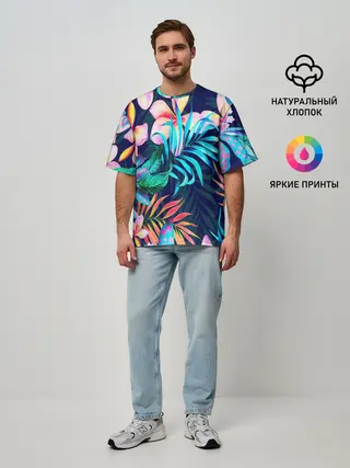 Мужская футболка оверсайз / TROPIC FLOWER