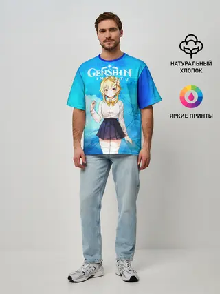 Мужская футболка оверсайз / Genshin Impact - Lumine