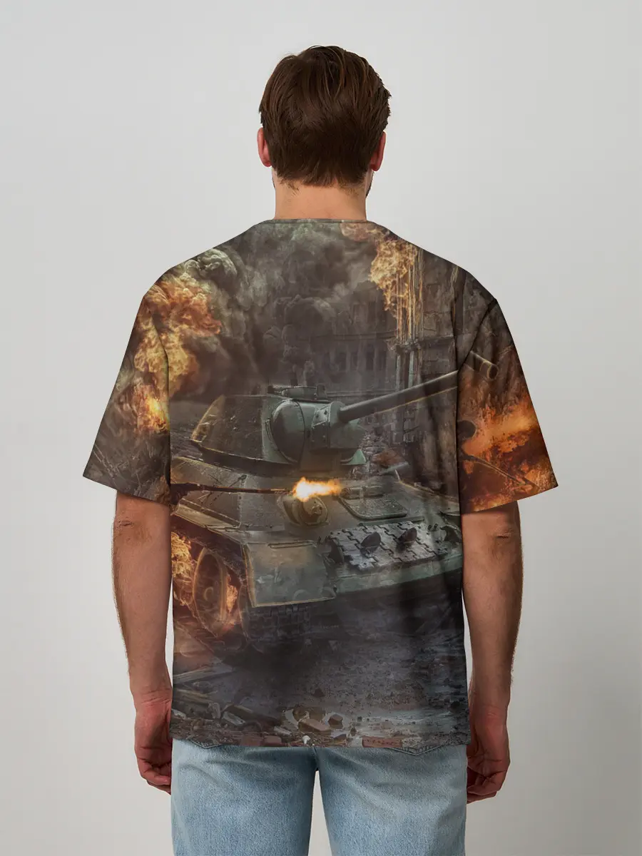 Мужская футболка оверсайз / Танки