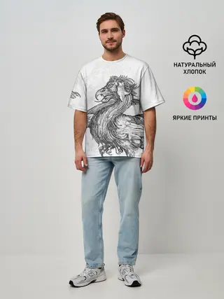 Мужская футболка оверсайз / Грифон