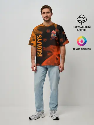 Мужская футболка оверсайз / FALL GUYS HALF-LIFE / ФОЛ ГАЙС
