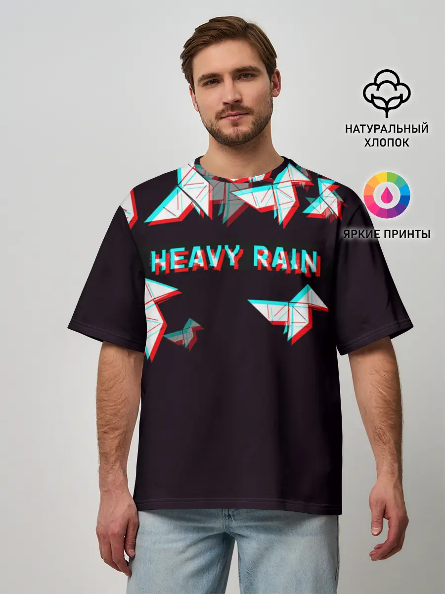 Мужская футболка оверсайз / Heavy Rain