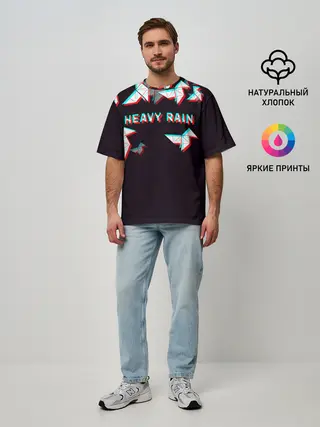 Мужская футболка оверсайз / Heavy Rain