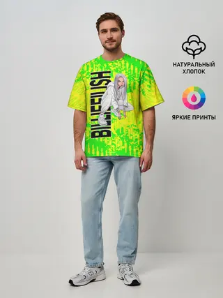 Мужская футболка оверсайз / билли айлиш