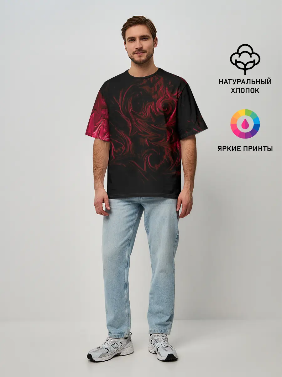 Мужская футболка оверсайз / Fire