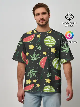 Мужская футболка оверсайз / Арбузики