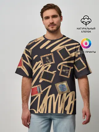 Мужская футболка оверсайз / Street glamour