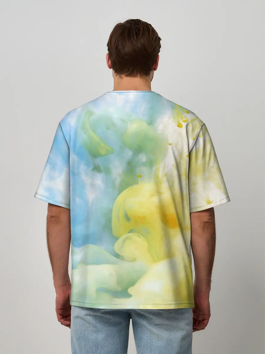 Мужская футболка оверсайз / Coloful Smoke