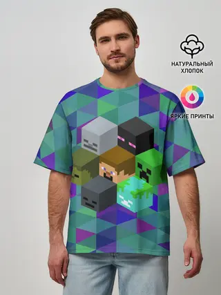 Мужская футболка оверсайз / Minecraft