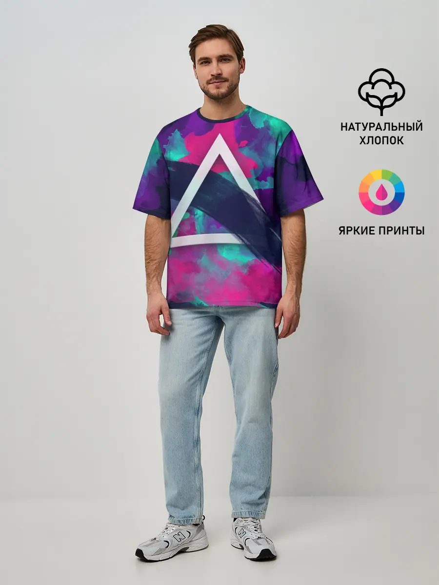 Мужская футболка оверсайз / Абстракция