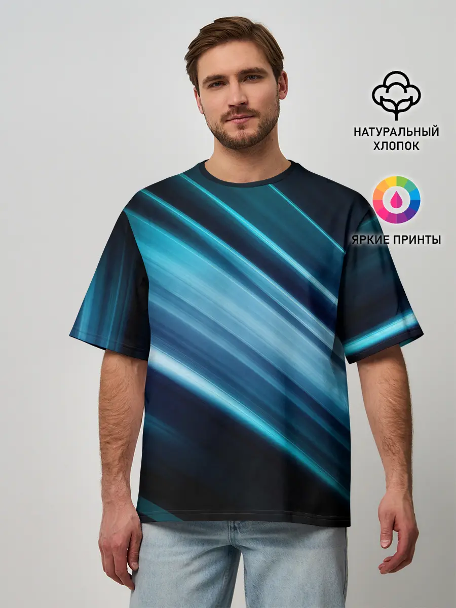 Мужская футболка оверсайз / GEOMETRY STRIPES