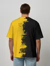 Мужская футболка оверсайз / ЧЕРНО ЖЕЛТЫЙ ГРАНЖ | GRUNGE