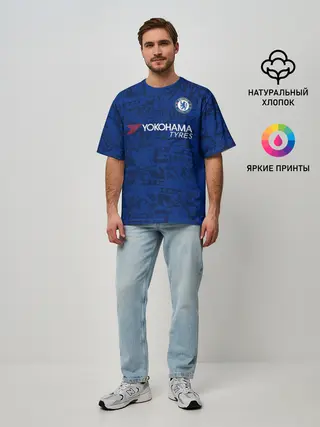 Мужская футболка оверсайз / Chelsea home 19-20
