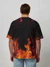 Мужская футболка оверсайз / Kimetsu no Yaiba в огне