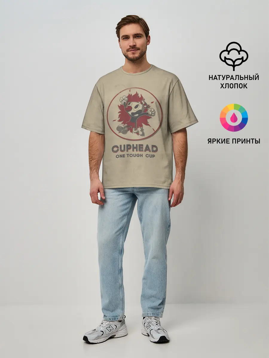 Мужская футболка оверсайз / Cuphead