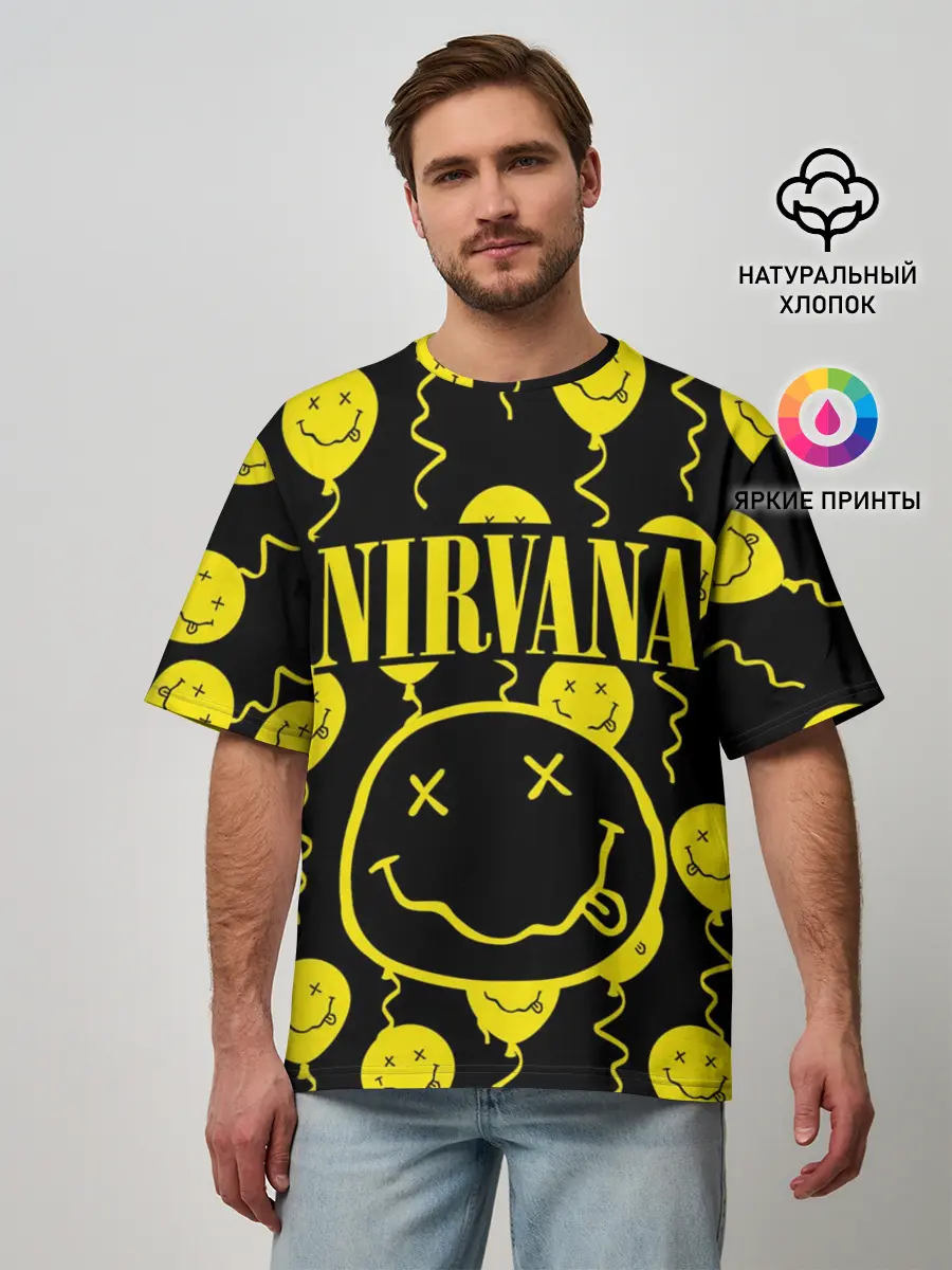 Мужская футболка оверсайз / NIRVANA