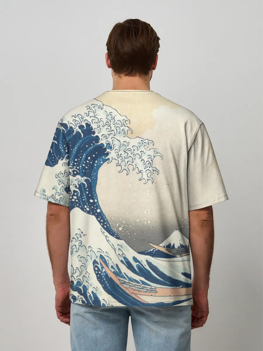 Мужская футболка оверсайз / Большая волна в Канагаве