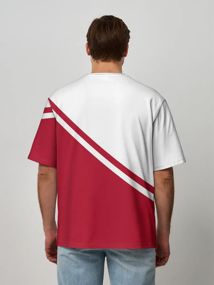 Мужская футболка оверсайз / Chicago Bulls Red-White