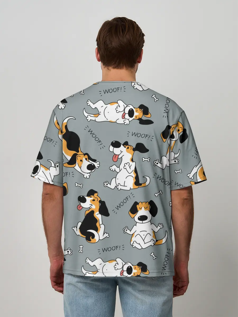 Мужская футболка оверсайз / Собаки Бигли