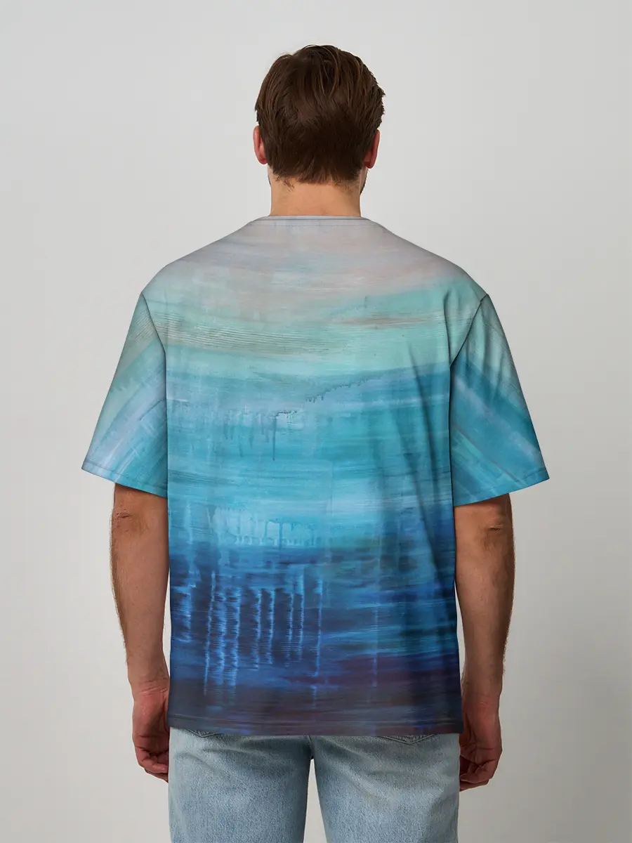 Мужская футболка оверсайз / Небесные потеки