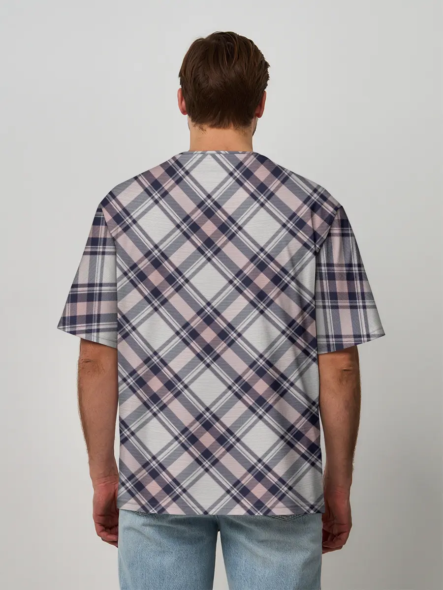 Мужская футболка оверсайз / Текстура в клетку