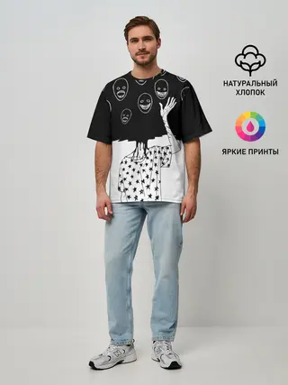Мужская футболка оверсайз / Многоликий | Multi face