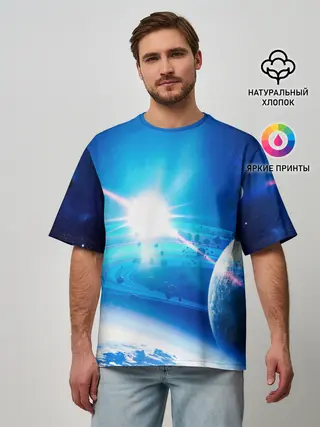Мужская футболка оверсайз / Космос