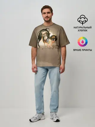 Мужская футболка оверсайз / Overlord Albedo