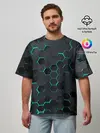 Мужская футболка оверсайз / 3D соты BLUE