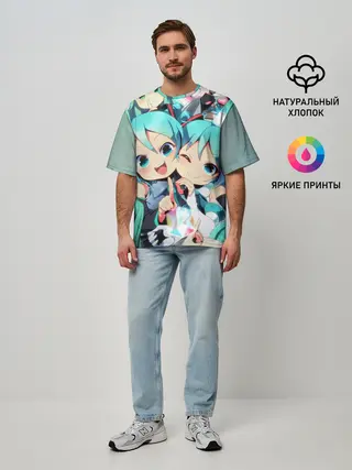 Мужская футболка оверсайз / Vocaloid