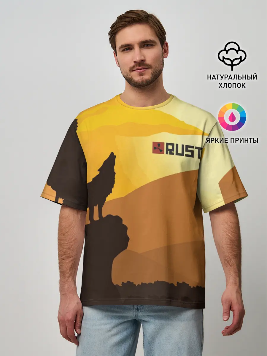 Мужская футболка оверсайз / Rust