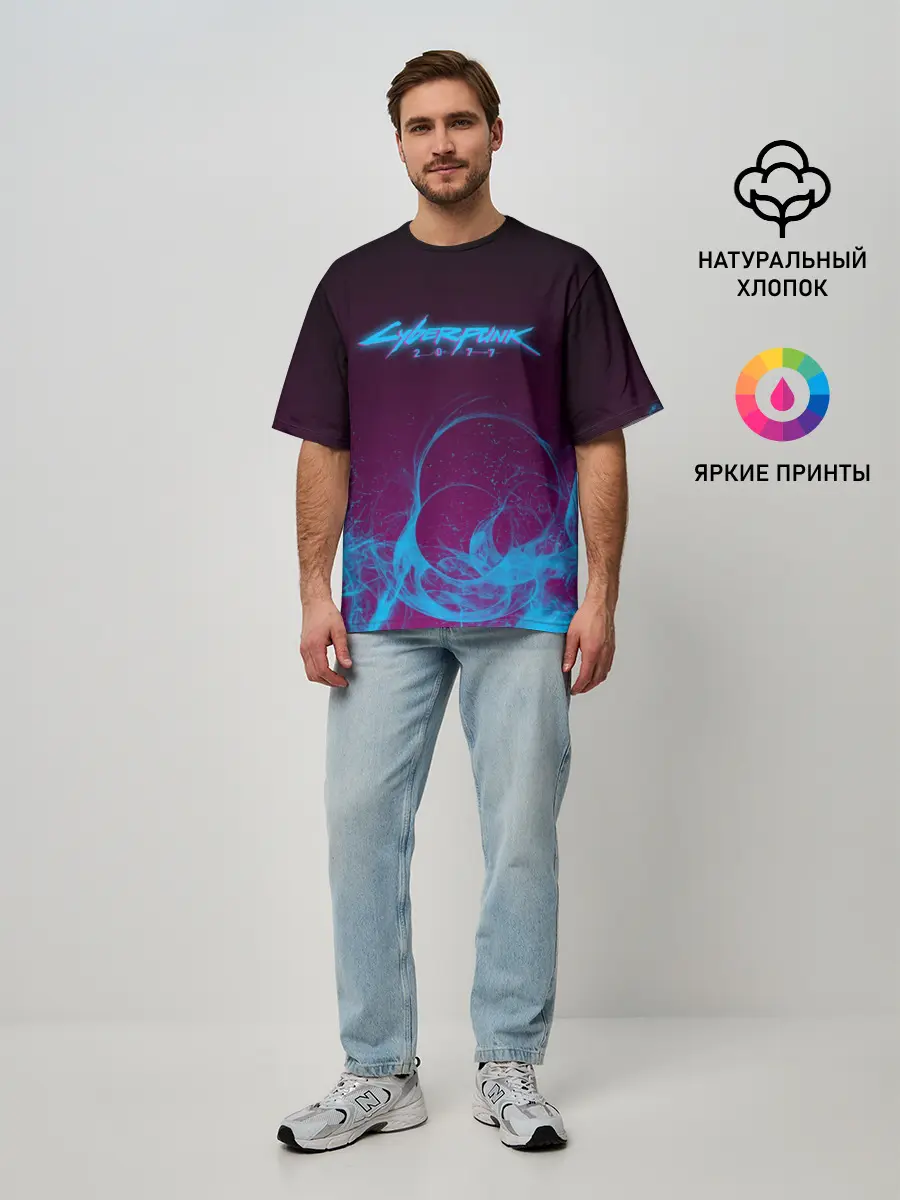Мужская футболка оверсайз / CYBERPUNK 2077