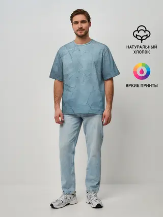 Мужская футболка оверсайз / Оттенки синего