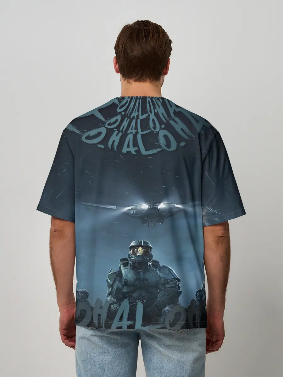 Мужская футболка оверсайз / Halo calligraphy