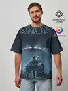 Мужская футболка оверсайз / Halo calligraphy