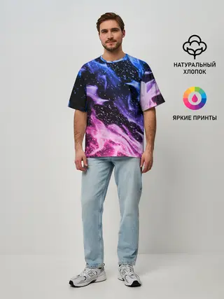 Мужская футболка оверсайз / НЕОНОВЫЙ ОГОНЬ | NEON FLAME