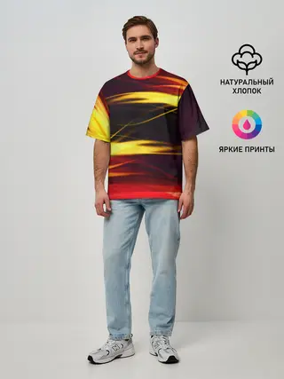 Мужская футболка оверсайз / Языки Пламени