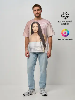 Мужская футболка оверсайз / Ким Кардашьян