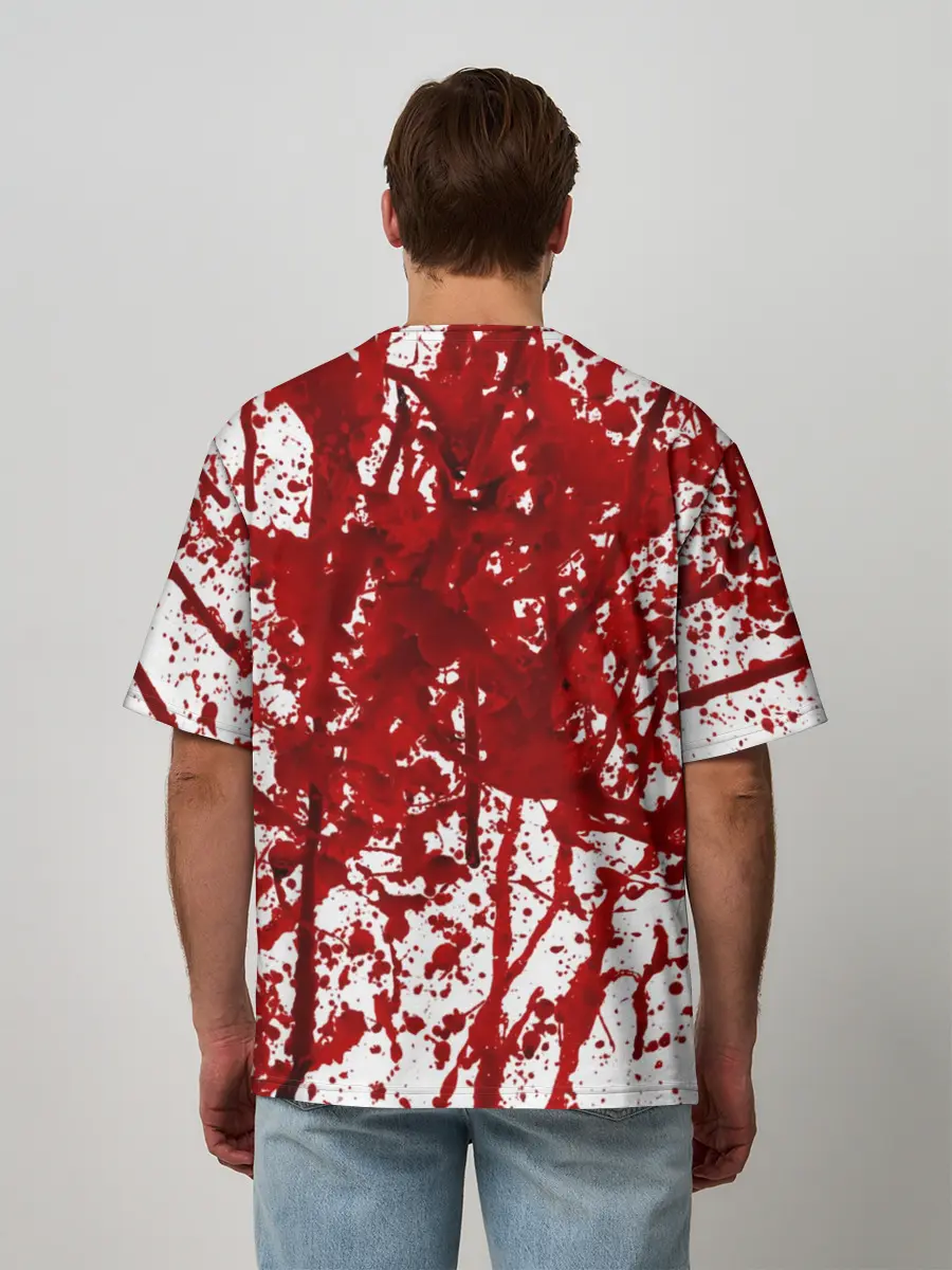 Мужская футболка оверсайз / Вино Разлилось