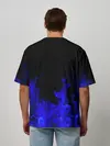 Мужская футболка оверсайз / Синий Огонь