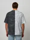 Мужская футболка оверсайз / Мятая Черно-Белая Бумага