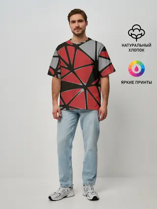 Мужская футболка оверсайз / Треугольники
